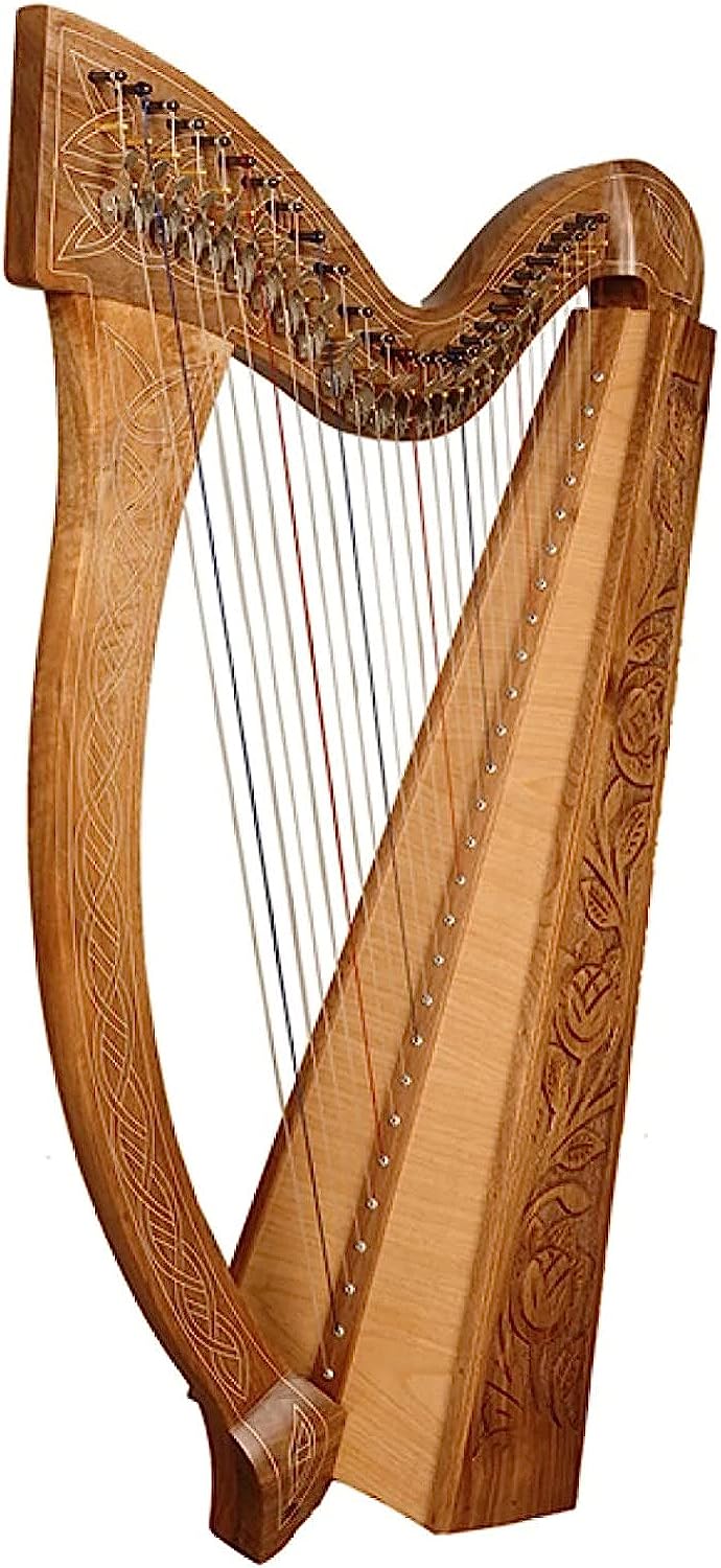 Harpe celtique à 27 cordes - Avec clés de demi-tons